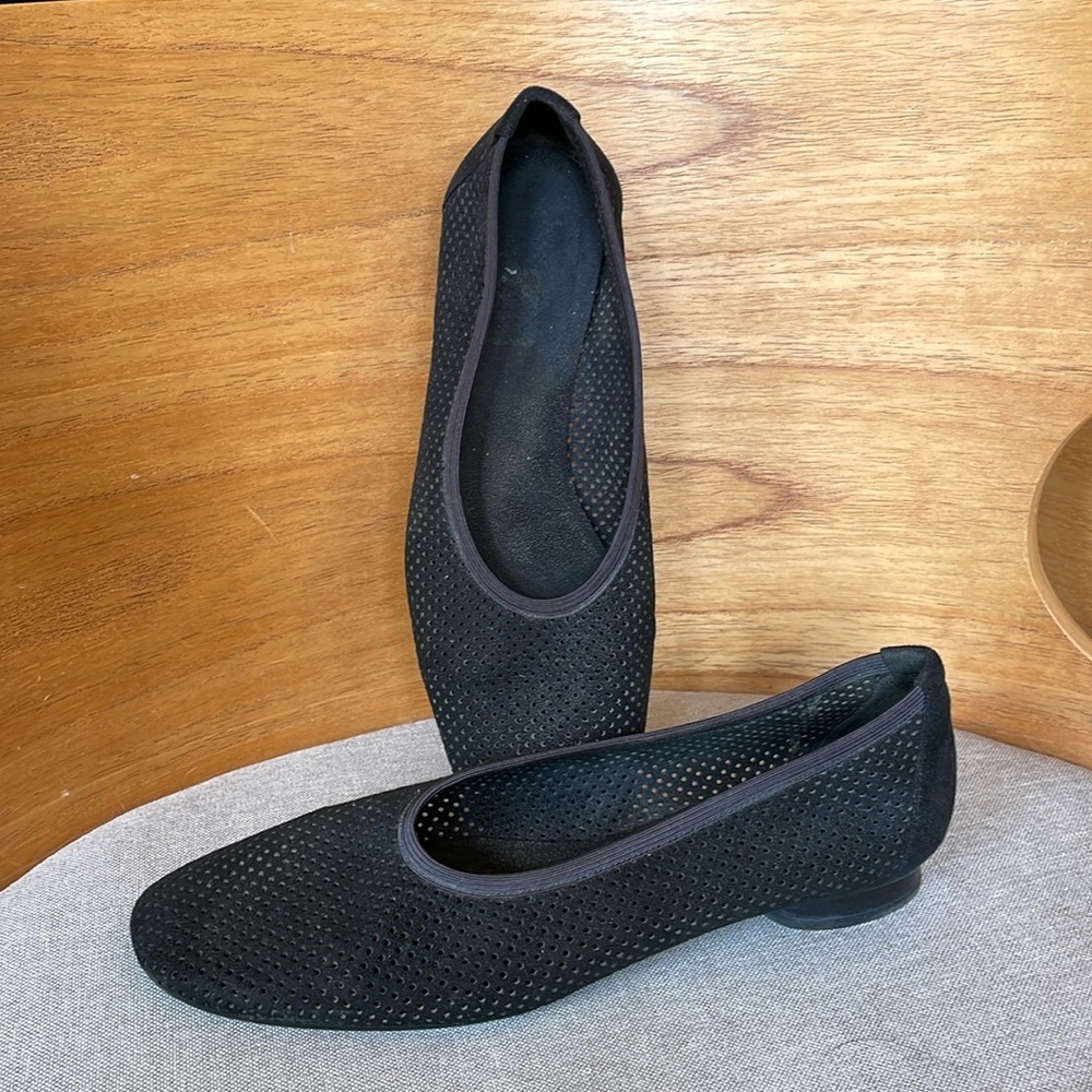 Stuart Weitzman Mesh Perforated Suede Ballet Flats - image 1